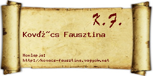 Kovács Fausztina névjegykártya